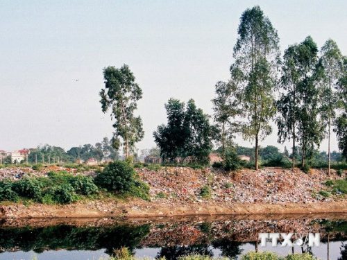 Một đoạn sông Nhuệ (Ảnh: TTXVN)