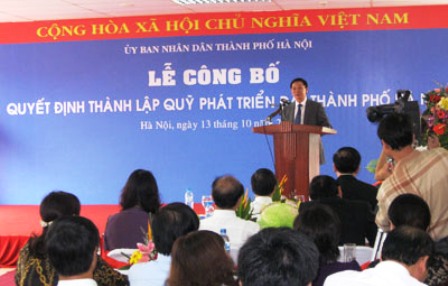 Hà Nội thành lập Quỹ Phát triển đất