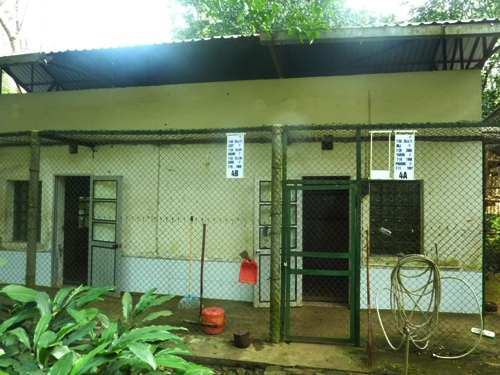 Nhà chuồng, ngăn chuồng trong nhà có hệ thống lò sưởi dành cho nhóm voọc chà vá được phân bố ở miền Trung và miền Nam Việt Nam