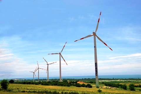 Dự án điện gió đầu tiên ở Tuy Phong, Bình Thuận (Ảnh: TuanVietNam)
