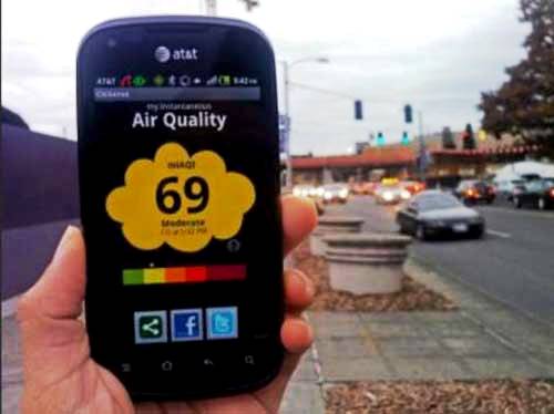 Chỉ số ô nhiễm truyền thẳng đến smartphone (Ảnh: UC San Diego)