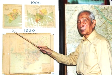 Nhà sử học Nguyễn Đình Đầu có trong tay lên đến hơn 3.000 tấm bản đồ