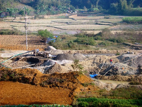 Hoạt động khai thác khoáng sản trái phép tại huyện Nguyên Bình, tỉnh Cao Bằng (Ảnh: ThienNhien.Net)