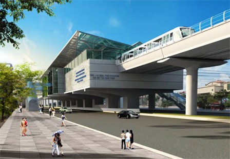 Mô hình một nhà ga đường sắt đô thị Hà Nội