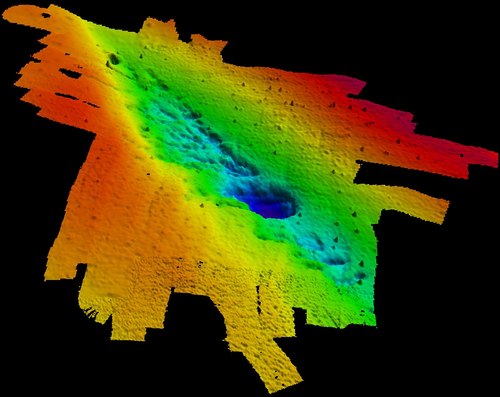 Bản đồ bằng công nghệ quét sonar cho thấy vị trí của khu rừng ngoài bờ biển Alabama. Ảnh: Grant Harley/Kristine DeLong.