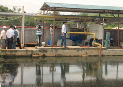 Hệ thống xử lý nước thải của Nhà máy cồn Đại Việt liên tục gây ô nhiễm môi trường (Ảnh: Đức Diệu/Sài Gòn Giải Phóng) 