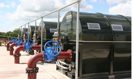 HYBACS Units at Ashbourne Sewage Treatment Works. The HYBACS system is a green more efficient way to deal with sewage. Photograph: Bluewater Bio