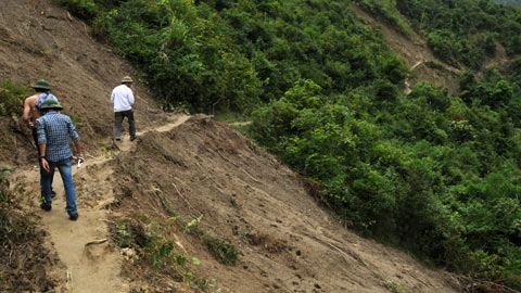 Đường lên khu vực sạt lở  (Ảnh: Vietnamnet)