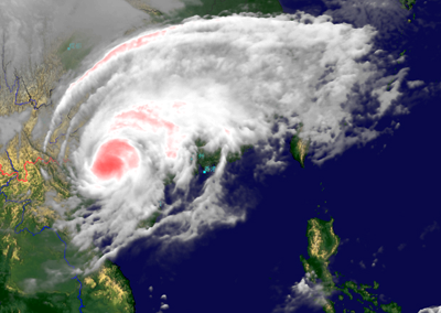 Hình ảnh vệ tinh về bão Haiyan vào lúc 8 giờ 25 sáng 11/11 (Ảnh: THX/Chinhphu.vn)