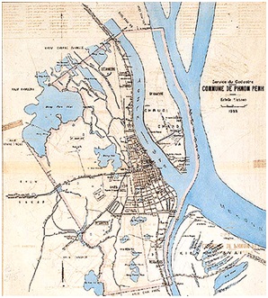 Hình 2a: Bản đồ do Sở Địa bạ thành lập 1922