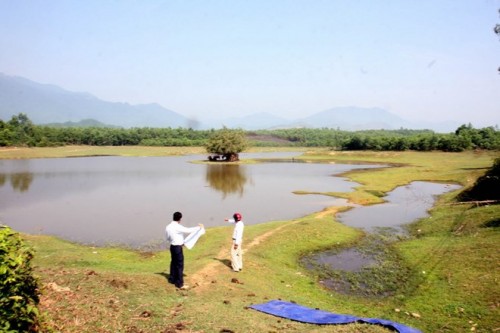 Hồ chứa nước Tân An, ở xã Hòa Nhơn, huyện Hòa Vang (Đà Nẵng) sức chứa 400.000 m3, là một trong 20 hồ chứa của thành phố Đà Nẵng đã ở dưới mực nước chết (Ảnh: Đình Huệ/TTXVN)