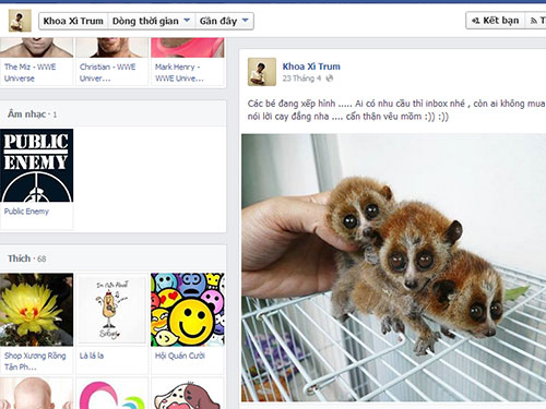 Động vật hoang dã nguy cấp được rao bán trên trang Facebook có tên Khoa Xì Trum (Ảnh: Minh Khanh/nld.com.vn)