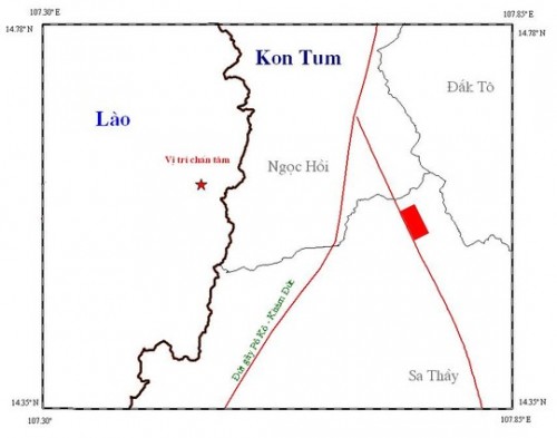 Trận động đất xảy ra ở biên giới Lào và tỉnh Kon Tum (Ảnh: nld.com.vn)