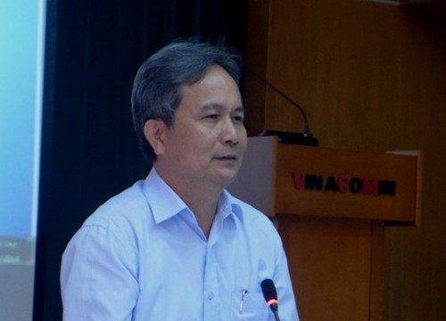 Phó Tổng Giám đốc Tập đoàn Công nghiệp Than và khoáng sản Việt Nam Nguyễn Văn Biên tại buổi họp báo (Ảnh: nld.com.vn)