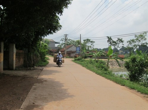 Đường làng sạch sẽ ở xã điểm Hương Sơn, huyện Bình Xuyên, Vĩnh Phúc (Ảnh: nongnghiep.vn)