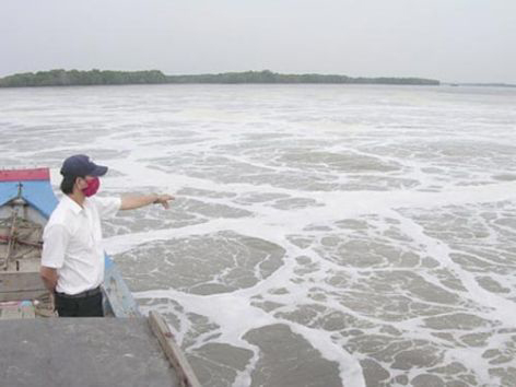 Sông Đồng Nai bị ô nhiễm nghiêm trọng (Ảnh: Báo Tin Tức)