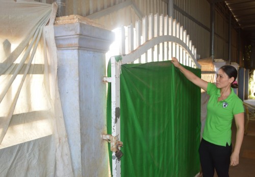 Người dân phải dùng vải, nilon để giảm bụi bặm, mùi hôi. (Ảnh: Lê Phước)