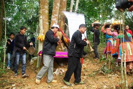 Nghi lễ cúng rừng của đồng bào Dao, Mông ở Lào Cai. (Ảnh: Báo Tin Tức)