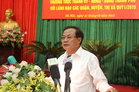 Bí thư Thành uỷ Phạm Quang Nghị nói về vụ cây xanh tại Hội nghị giao ban lãnh đạo TP Hà Nội với các sở, ngành, quận, huyện sáng ngày 31-3