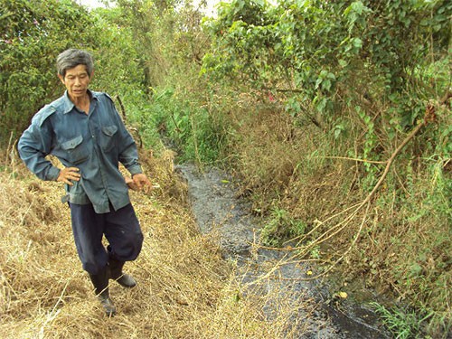 Những dòng suối ô nhiễm như thế này ở Lâm Đồng đang đe dọa sông Đồng Nai. (Ảnh: Minh Hải)