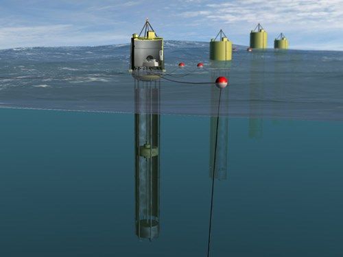 Mô hình hệ thống phát điện nhờ sóng biển. (Ảnh: An ninh Thủ đô)