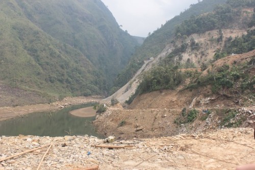 Khu vực đang thi công nhà máy thủy điện Thuận Hòa (Sông Miện 4) 