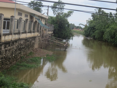 Nguồn nước tại trạm bơm cấp 1 cầu Mượu thuộc nhà máy nước Hưng Vĩnh