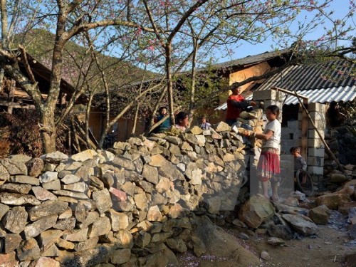 Ngôi nhà truyền thống của người H’Mông trên cao nguyên đá Đồng Văn. (Ảnh: Thanh Hà/TTXVN)
