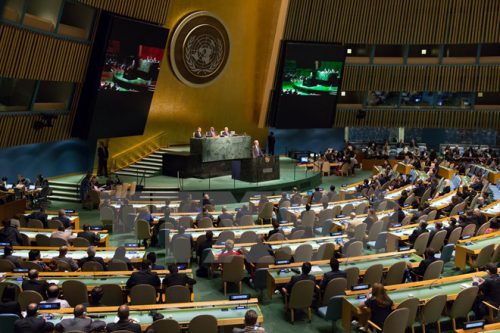 Một phiên họp của Đại hội đồng Liên hợp quốc (Ảnh: AFP/TTXVN)