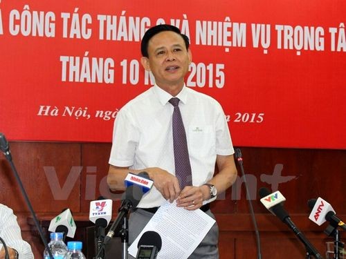 Thứ trưởng Hà Công Tuấn chia sẻ tại buổi họp báo thường kỳ tháng Chín (Ảnh: Mai Mạnh/Vietnam+)