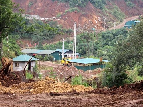 Hoạt động khai thác khoáng sản của một doanh nghiệp trên địa bàn xã Minh Sơn, huyện Bắc Mê (Ảnh: Hùng Võ/Vietnam+)