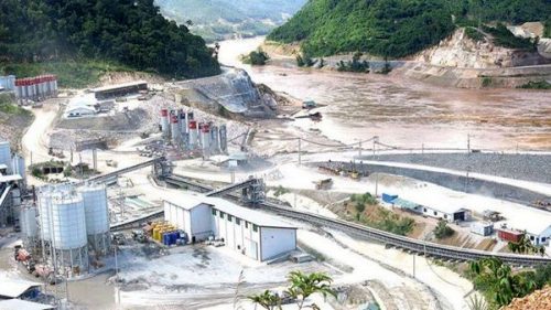 Công trường xây dựng đập thủy điện Xayaburi (Ảnh: The Bangkok Post)