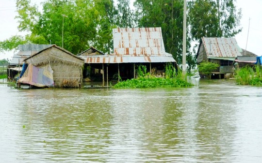 Những căn nhà bị nước lũ vây quanh ở ĐBSCL như thế này giờ rất hiếm gặp. Ảnh chụp năm 2011 tại xã Vĩnh Hanh, huyện Châu Thành, tỉnh An Giang (Ảnh: Thốt Nốt)