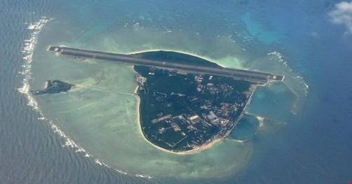 Ảnh chụp từ vệ tinh đảo Phú Lâm thuộc quần đảo Hoàng Sa hiện do Trung Quốc chiếm giữ trái phép của Việt Nam. Ảnh tư liệu Internet