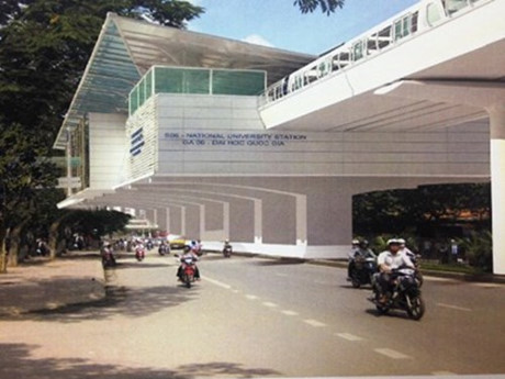 Mô hình nhà ga Đại học Quốc gia thuộc tuyến đường sắt đô thị Nhổn- Ga Hà Nội