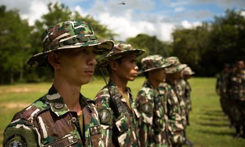 Lực lượng kiểm lâm Thái Lan tham gia khóa huấn luyện.