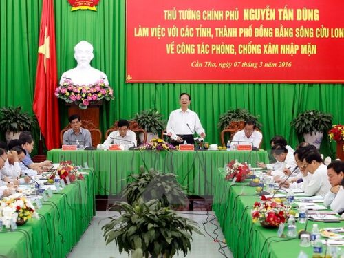 Thủ tướng Nguyễn Tấn Dũng phát biểu kết luận buổi làm việc. (Ảnh: Đức Tám/TTXVN)