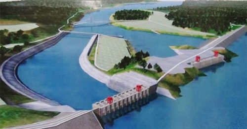 Myanmar: Chính phủ mới sẽ xét lại các dự án lớn của Trung Quốc Hình vẽ phối cảnh đập thủy điện Myitsone ở bang Kachin (Ảnh: Wikipedia)