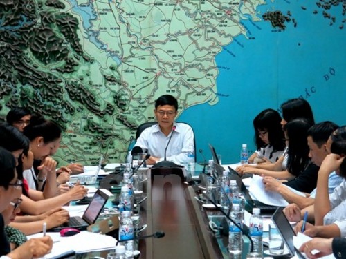 Ông Nguyễn Văn Tỉnh, chủ trì cuộc họp thông tin về tình hình hạn hán và xâm nhập mặn ở Đồng bằng sông Cửu Long (Ảnh: Thanh Tâm/Vietnam+)