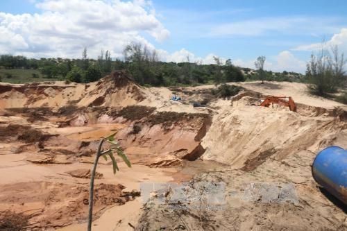 Hồ chứa bị vỡ có diện tích 2,9 ha. Ảnh: Nguyễn Thanh/TTXVN