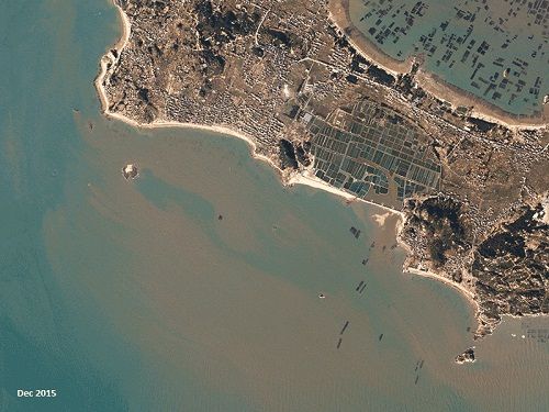Hình ảnh vệ tinh phân giải cao chụp lại bờ biển Đài Loan. (Ảnh: Planet Lab)