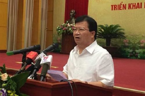 Phó Thủ tướng Trịnh Đình Dũng chỉ đạo tại hội nghị sơ kết 6 tháng của Bộ TNMT (Ảnh: Khánh Hoà)