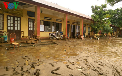 Một trường học của xã Dương Quỳ - huyện Văn Bàn sau cơn lũ