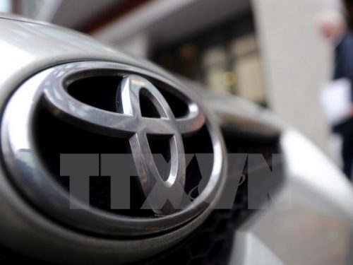 Logo hãng Toyota (Ảnh: EPA/TTXVN)