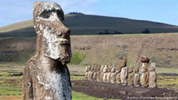 Các pho tượng Moai trên đảo Phục sinh cũng có  nguy cơ bị nước biển nuốt chửng