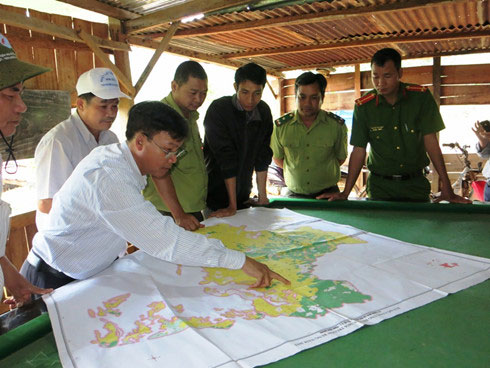 Bản đồ thể hiện rừng và đất lâm nghiệp được giao cho 40 công ty đều bị lấn chiếm