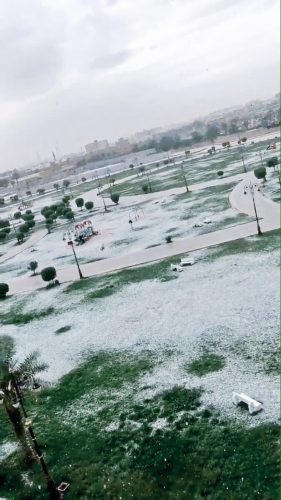 Tuyết rơi trắng tại Saudi Arabia. (Nguồn: rt.com)