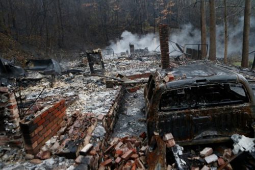 Hiện trường vụ cháy rừng ở Gatlinburg (Nguồn: Getty)