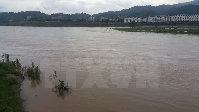 Sông Hồng và sông Chảy đoạn qua Lào Cai xuất hiện lũ lớn