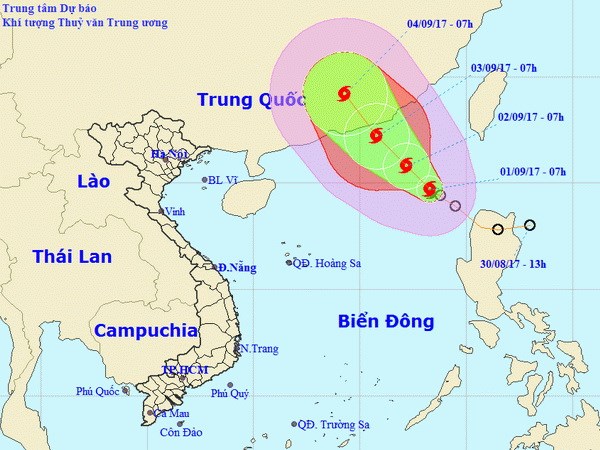 Bão số 8 giật cấp 11 di chuyển chậm theo hướng Tây Bắc